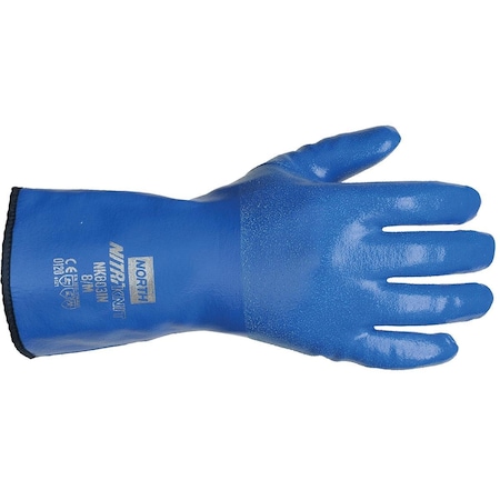 North Chemical Resistant Gloves, Nitrile, 12 in L, Blue, 1 PR NK803IN/7